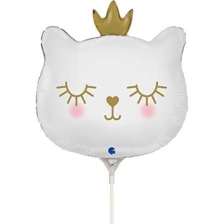 Mini Folienballon weiß Katze