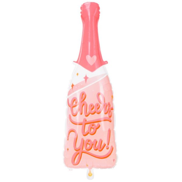 Folienballon Sektflasche rosa Cheers to you 87cm