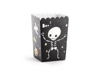 6x Popcorn Box schwarz Skelett 7x7x12,5cm