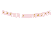 Banner rosa Happy Birthday 15x175cm