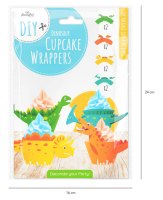 8x Cupcake Wrapper Dinosaurier
