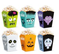 6x Popcornbox Halloween Monster 10x7,5cm