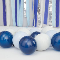 40x Latexballon dunkelblau hellblau grau 13cm