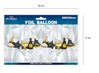 Folienballon Girlande Geburtstag schwarz gold 206x34cm