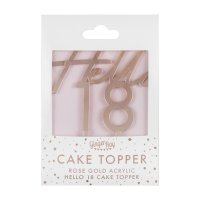 Cake Topper Hello 18 rosegold 13cm
