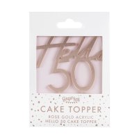 Cake Topper Hello 50 rosegold 13cm