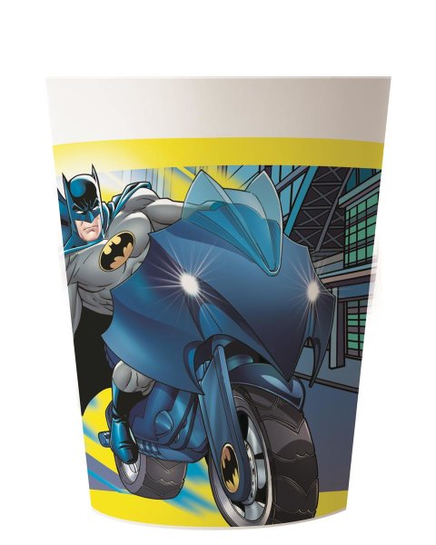 8x Papierbecher Batman blau gelb 200ml