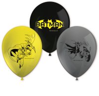 8x Latexballon Batman schwarz gelb grau 30cm