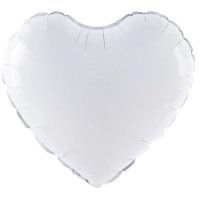 Folienballon Herz weiß matt 45cm