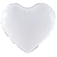Folienballon Herz weiß matt 45cm