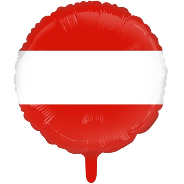 Folienballon rund rot weiß rot Austria 45cm