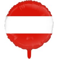 Folienballon rund rot weiß rot Austria 45cm
