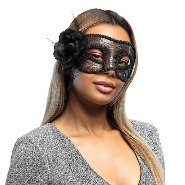 Venezianische Maske Mystique schwarz