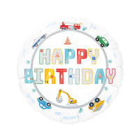 Folienballon Fahrzeuge Happy Birthday 45cm