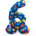 Folienballon Zahl Nr. 6 Dots blau 41cm luftbefüllbar