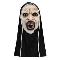 Maske Latex schreiende Nonne mit Kapuze