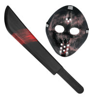 Set Killer Machete 53cm & Maske schwarz