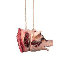 Abgehackter Tierkopf Hase/Huhn/Schwein 15cm