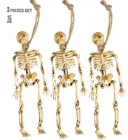 3x gehängtes Skelett 15cm