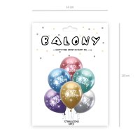 6x Latexballon Happy Birthday chrome 30cm