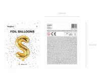Folienballon Buchstabe S gold 35cm