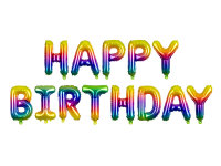 Folienballon Schriftzug Regenbogenfarben Happy Birthday...