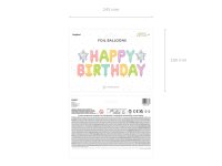 Folienballon Schriftzug Happy Birthday bunt 340x35cm