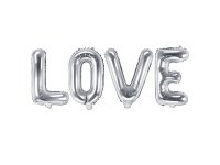 Folienballon Schriftzug Love silber 140x35cm