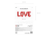 Folienballon Schriftzug Love rot 140x35cm