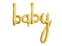 Folienballon Schriftzug Baby gold 65x74cm