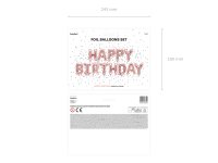 Folienballon Schriftzug Happy Birthday rosegold 340x35cm