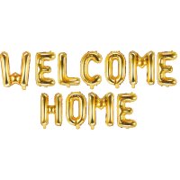 Folienballon Schriftzug Welcome Home gold 220x35cm