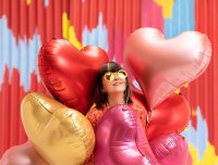 Folienballon Herz matt rosegold 75cm