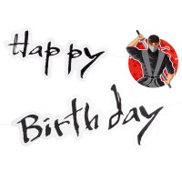 Girlande Happy Birthday Ninja 120cm
