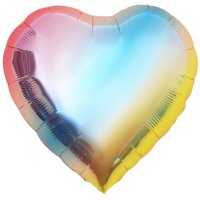 Folienballon Herz 45cm Rainbow