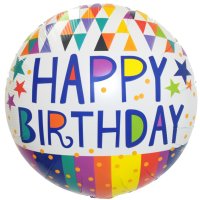 Folienballon Happy Birthday Geometry bunt 45cm