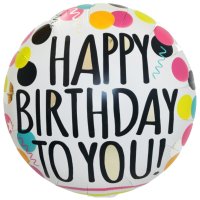 Folienballon Happy Birthday Dots bunt 45cm