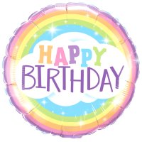 Folienballon Happy Birthday Rainbow 45cm