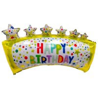 Folienballon Happy Birthday Banner Sterne 70cm