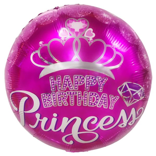 Folienballon Happy Birthday Princess pink 45cm