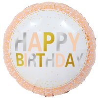 Folienballon Happy Birthday Rosegold Dots 45cm