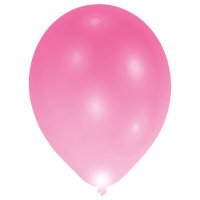 5x Latexballon LED pink 23cm