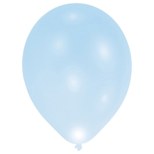 5x Latexballon LED blau 23cm