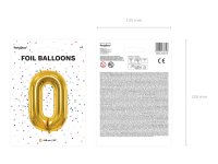 Folienballon Zahl Nr. 0 gold 86cm