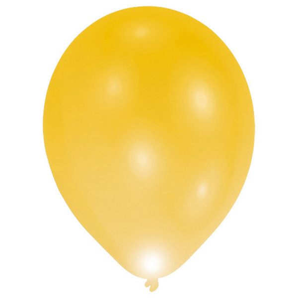 5x Latexballon LED gold 38cm