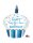 Folienballon Cupcake blau schillernd 1. Geburtstag silber 91cm