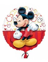 Folienballon rund rot weiß Mickey Mouse 43cm