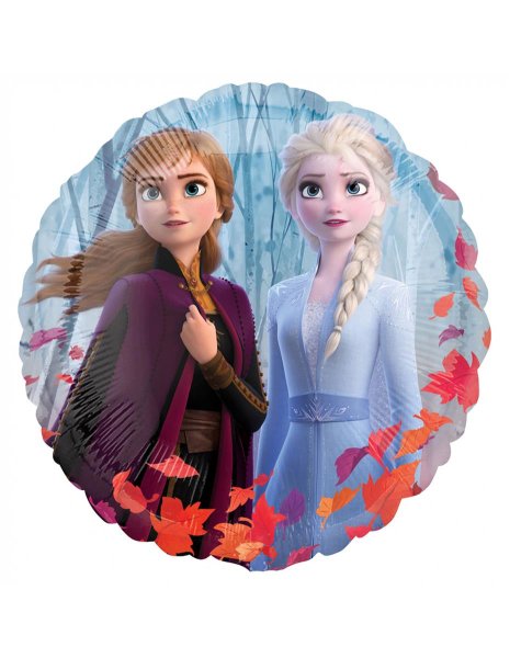 Folienballon rund bunt Frozen II Anna und Elsa 43cm