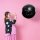 Giant Ballon schwarz Gender Reveal Konfetti rosa 100cm