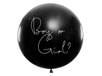 Giant Ballon schwarz Gender Reveal Konfetti blau 100cm